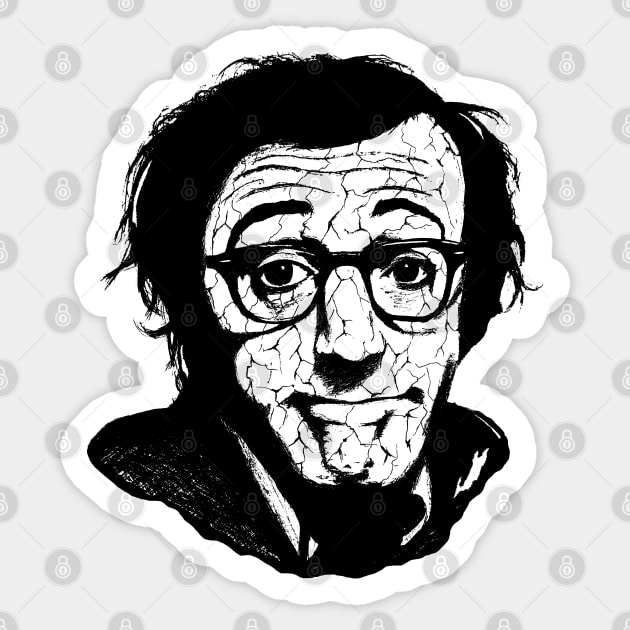 Woody Allen Portrait Art Sticker by surmind